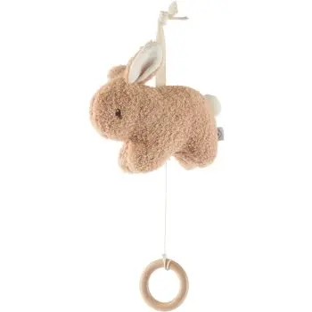 Bieco Musical Toy Bunny Fine jucărie suspendabilă contrastantă cu melodie