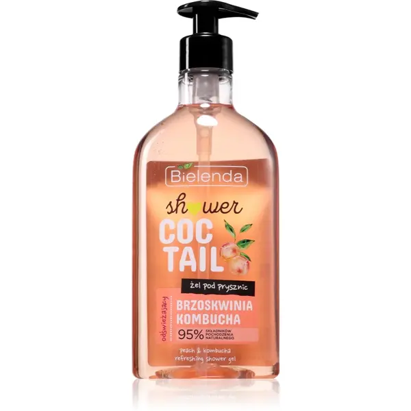 Bielenda Shower Coctail Peach + Kombucha gel de dus revigorant efect regenerator 400 ml