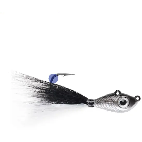 Big Eye Bucktail Black Silver/Bw Silver Crystal Flash 10g