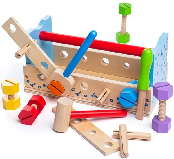 Bigjigs Set din lemn - banc de lucru cu unelte