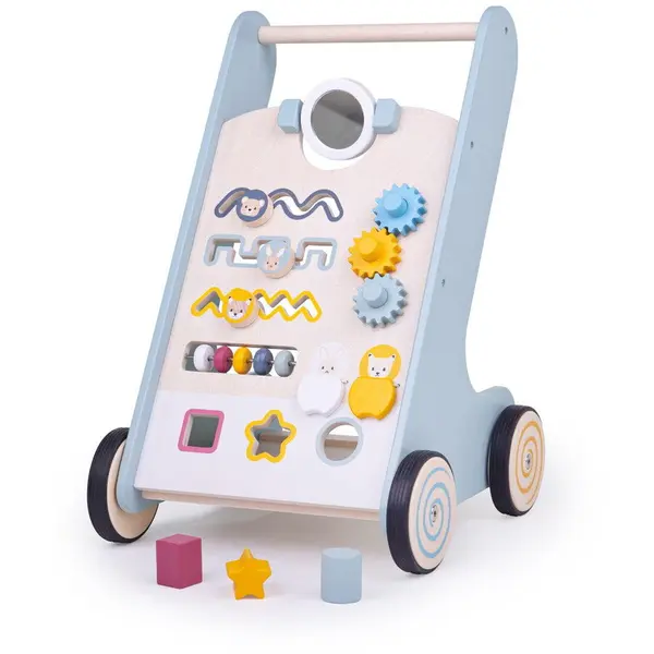 BigJigs Toys Antemergator cu activitati (pastel)