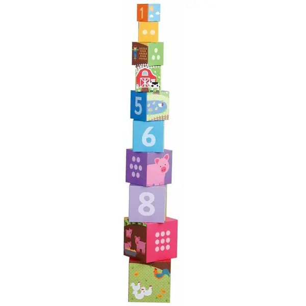 BigJigs Toys Cuburi de stivuit - Ferma