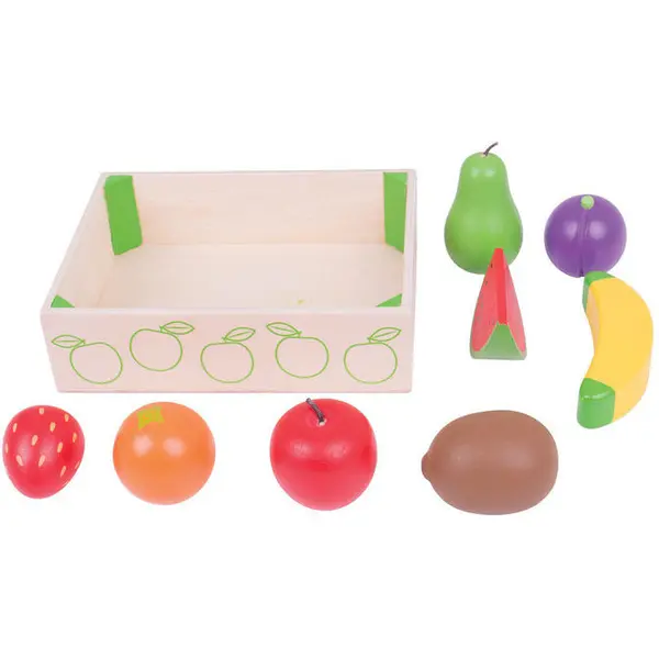 BigJigs Toys Cutiuta cu fructe din lemn