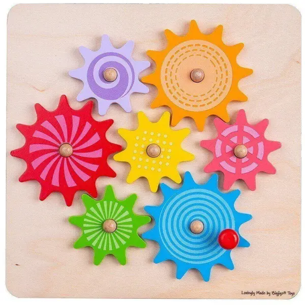 BigJigs Toys Puzzle din lemn cu rotite