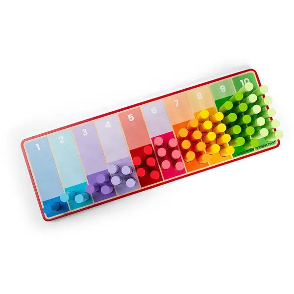 BigJigs Toys Set betisoare din lemn pentru numarat - Curcubeu