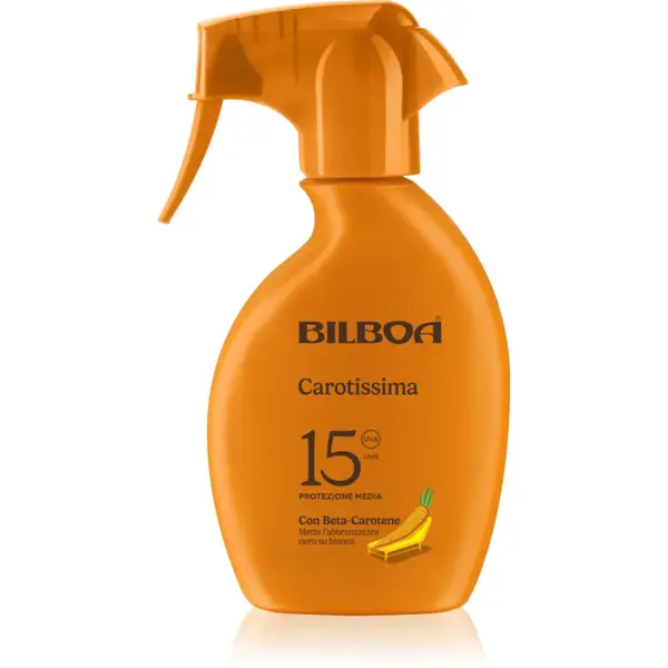Bilboa Carotissima Trigger spray solar cu beta-caroten SPF 15 250 ml