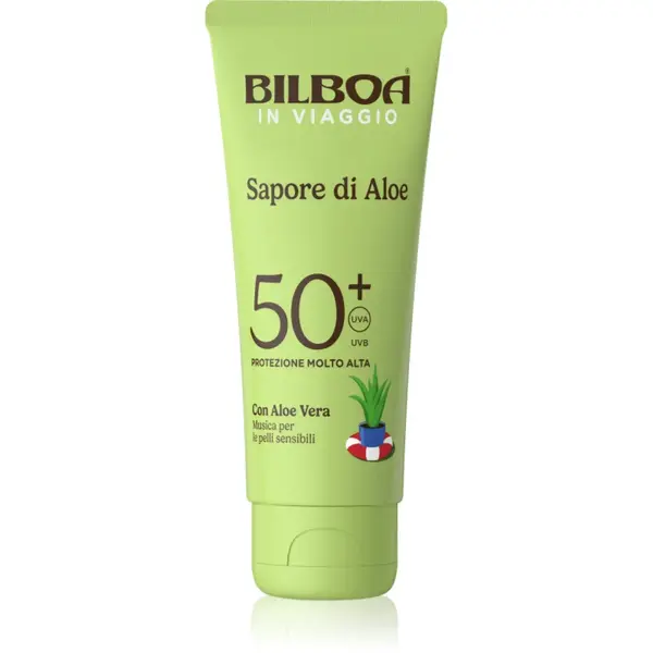 Bilboa Sapore di Aloe Travel cremă pentru plaja cu aloe vera SPF 50+ 75 ml