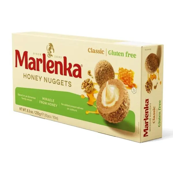 Bile Fara Gluten cu Umplutura de Miere si Nuca, Marlenka, 235 g, 10 Bucati