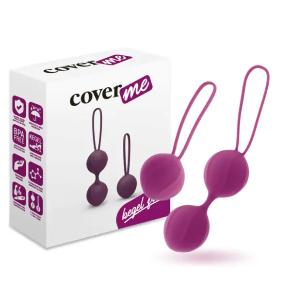 Bile Kegel – Coverme Kit, din silicon medical, pentru tonifierea și întărirea planșeului pelvin, culoare lila