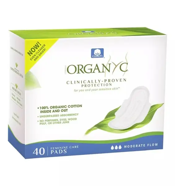 BIO Absorbante din bumbac organic pt flux moderat, 4*10 buc