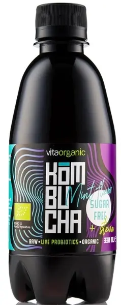 Bio kombucha fără zahăr, mentă, 330 ml, Vita Organic