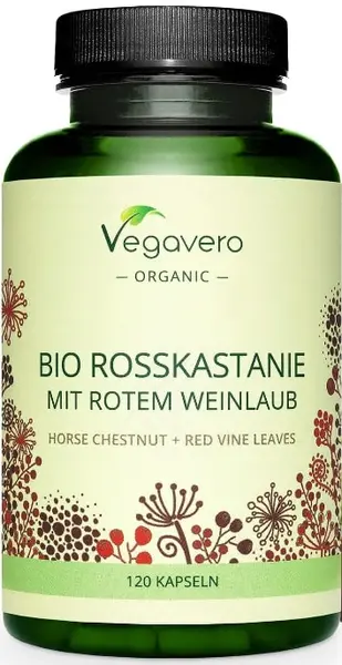 Bio Rosskastanie mit rotem Weinlaub, 120 capsule, Vegavero