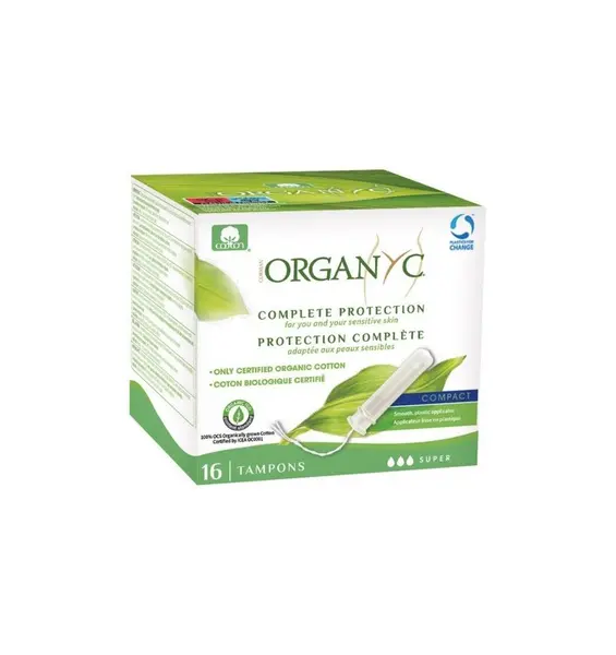 Bio Tampoane Super compact din bumbac organic, 16 buc
