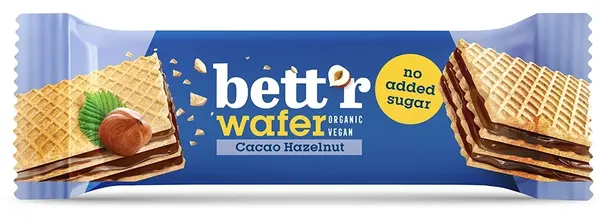 Bio vafă, alune și cacao, 30 g, Bett'r