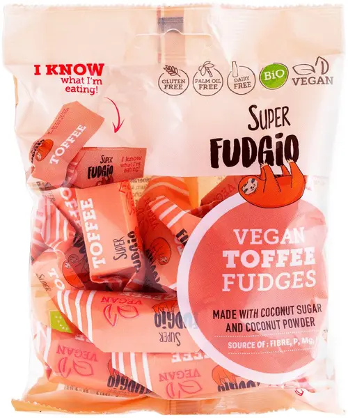Bio vegan fără gluten fudge, tofi caramel, 150 g, Super Fudgio