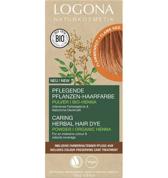 Bio Vopsea pentru par rosu ca flacara 100gr, pe baza de hena