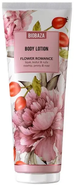 Biobaza Flower Romance Loțiune de corp cu trandafir, bujor și măceș, 250 ml