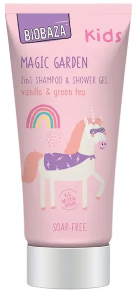 Biobaza Kids Șampon și gel de duș pentru copii 2 în 1 Magic Garden, 30 ml