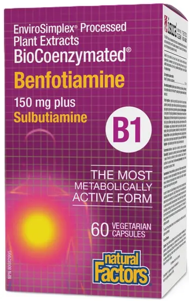 BioCoenzymated Benfotiamine B1, 60 capsule, Natural Factors