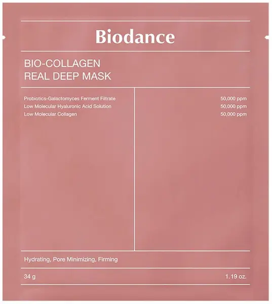 Biodance Mască tip șervețel pentru față, cu hidratare intensă Bio-Collagen, 34 g