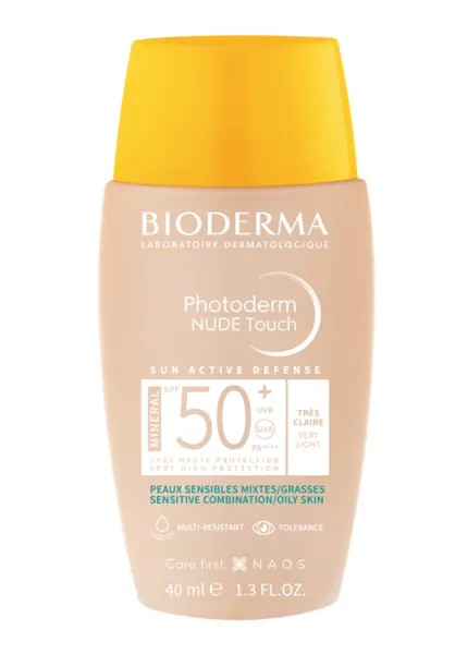 Bioderma Photoderm Nude Touch Mineral Fluid SPF50 Tres claire/ Foarte deschis 40 ml