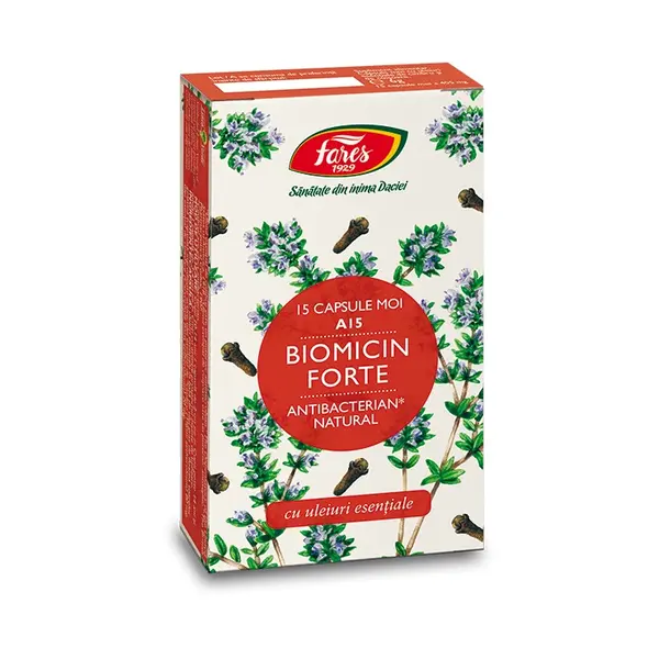 Biomicin Forte, A15, 15 capsule, Fares