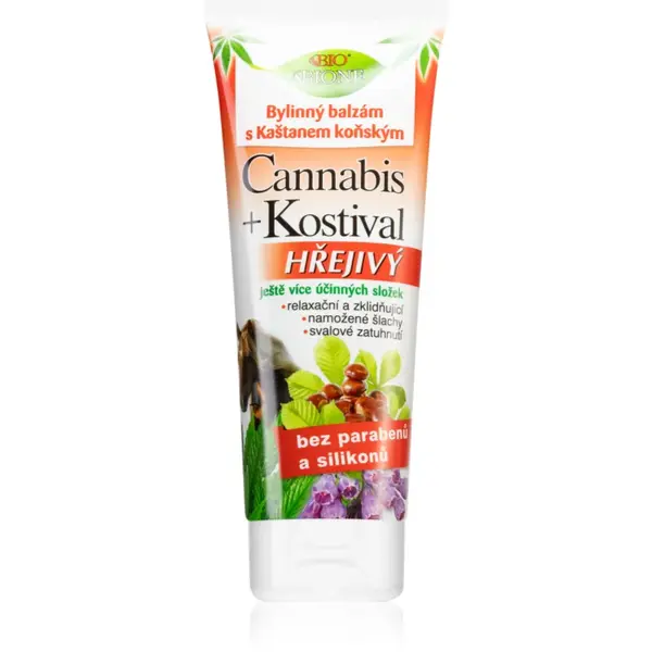 Bione Cosmetics Cannabis Comfrey Gel încălzire pentru relaxarea mușchilor și articulațiilor 200 ml