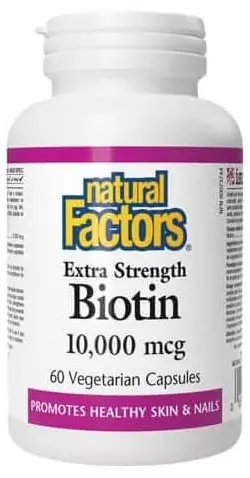 Biotin Extra Strength, 10000 mcg, 60 capsule, Natural Factors