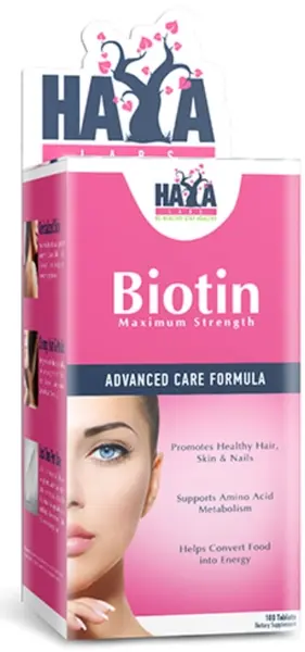 Biotin Maximum Strength, 100 comprimate, Haya Labs