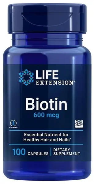 Biotină, 600 µg, 100 capsule, Life Extension