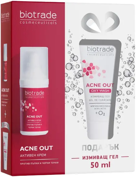 Biotrade Acne Out Set - Cremă activă și gel de spălat, 30 + 50 ml (Limitat)