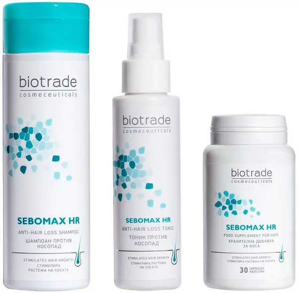 Biotrade Sebomax HR Rutina anti-caderea parului, 3 piese
