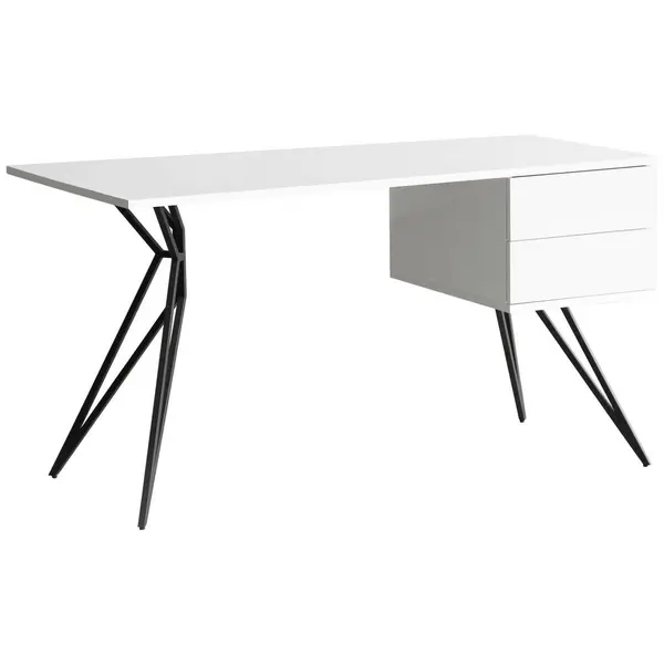 Birou, 140/60/75 cm, metal, material pe bază de lemn