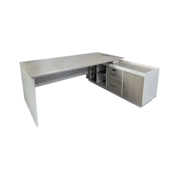 Birou colt profesional Armadi, Sonoma-Alb, 160x80x75 cm