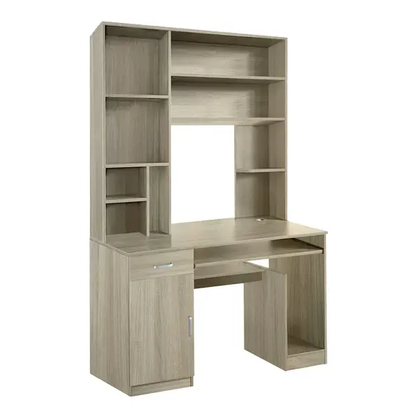 Birou cu biblioteca Novelty, Nuc, 120x55x182 cm