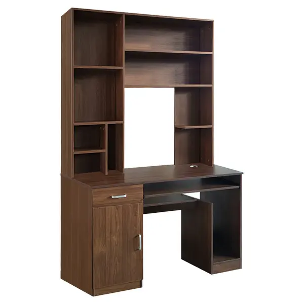 Birou cu biblioteca Novelty, Nuc, 120x55x182 cm