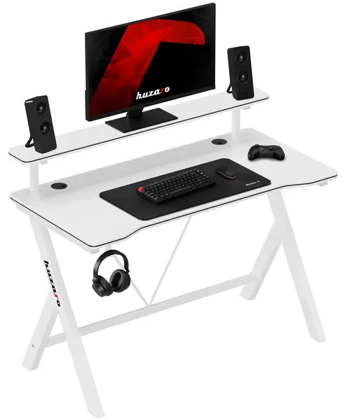Birou de gaming Huzaro – Hero 1.9 RGB, 120 x 60 cm, alb