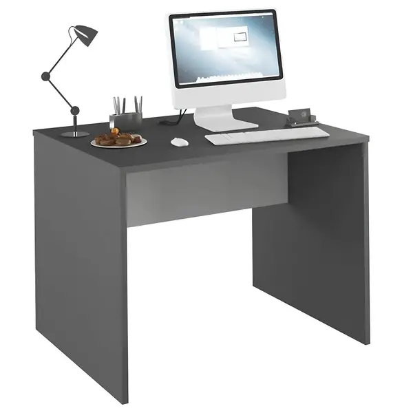 Birou din DTD laminat gri antracit/alb 100x80x76 cm Birou din DTD laminat gri antracit/alb 100x80x76 cm