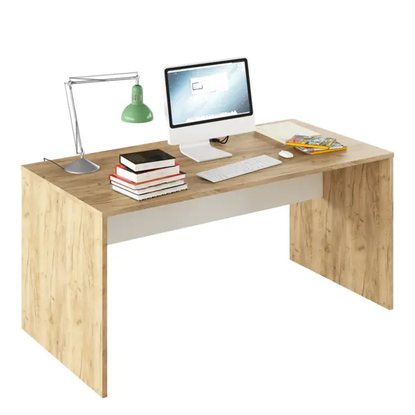 Birou din DTD laminat stejar artisan/alb 160x80x76 cm Birou din DTD laminat stejar artisan/alb 160x80x76 cm