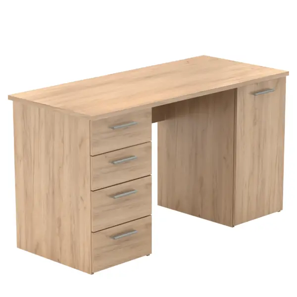 Birou DTD laminat diverse culori 137x60x76,3 cm cu dulap și sertare Birou DTD laminat diverse culori 137x60x76,3 cm cu dulap și sertare stejar artisan