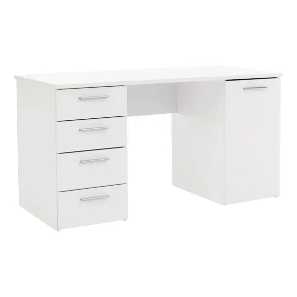 Birou DTD laminat diverse culori 137x60x76,3 cm cu dulap și sertare Birou DTD laminat diverse culori 137x60x76,3 cm cu dulap și sertare alb