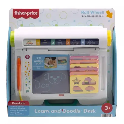 Birou educativ Fisher Price, 2 functii, Alb
