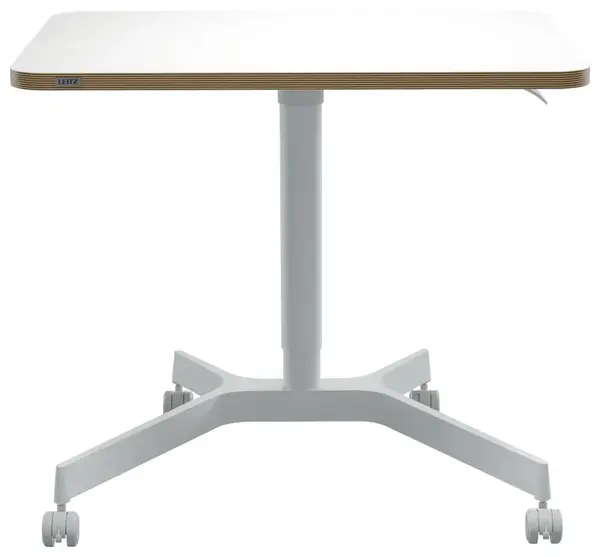 Birou ergonomic Leitz Ergo alb PAL si otel inaltime reglabila pneumatic mobil 80 x 60 cm Birou ergonomic Leitz Ergo alb PAL si otel inaltime reglabila pneumatic mobil 80 x 60 cm