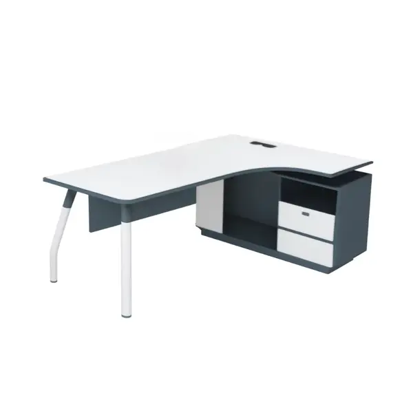 Birou Evelin cu suport metalic și rafturi integrate - dimensiuni W1800*D1200*H750 mm