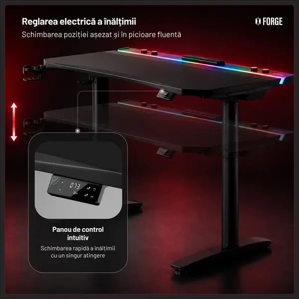 Birou gaming electric negru Diablo X-Forge 1400 Birou gaming electric negru Diablo X-Forge 1400