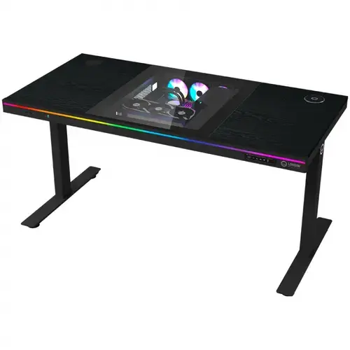 Birou gaming LORGAR DESK ELITE 90, melamina, electric reglabil 705-1165mm, RGB, 1405x680mm