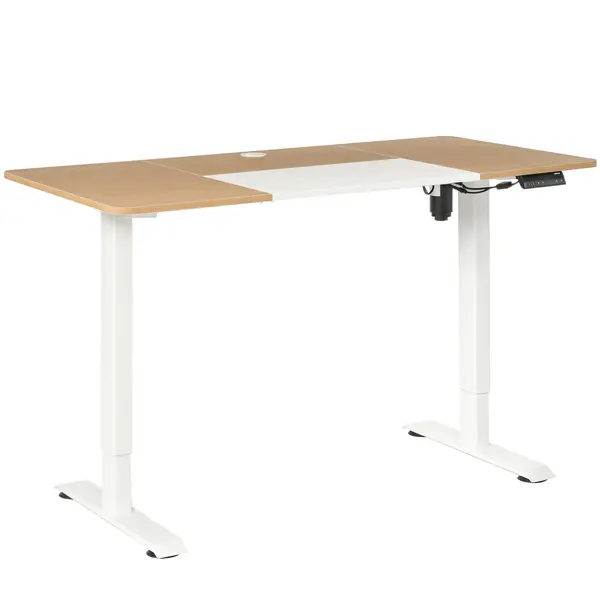 Birou Înălțime Reglabilă Electric Vinsetto 140 x 70 cm Birou de Calculator cu 4 Setări de Memorare, Blat de Masă din 4 Părți, Birou Stand-Sit cu Anti-Coliziune, Protecție la Suprasarcină Alb | Aosom Romania