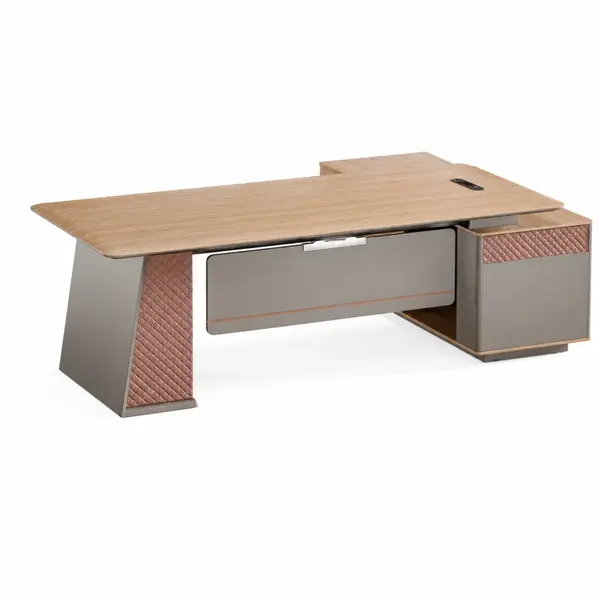 Birou managerial Monarch B2418A cu dulap lateral fix - H750 x L2400 x l1800 mm