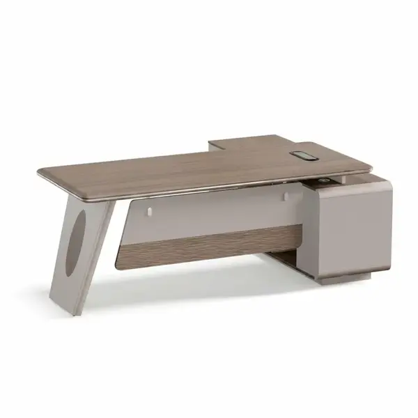 Birou managerial Nobless B1816B – H750 x l1600 x L1800 mm, cu corp lateral