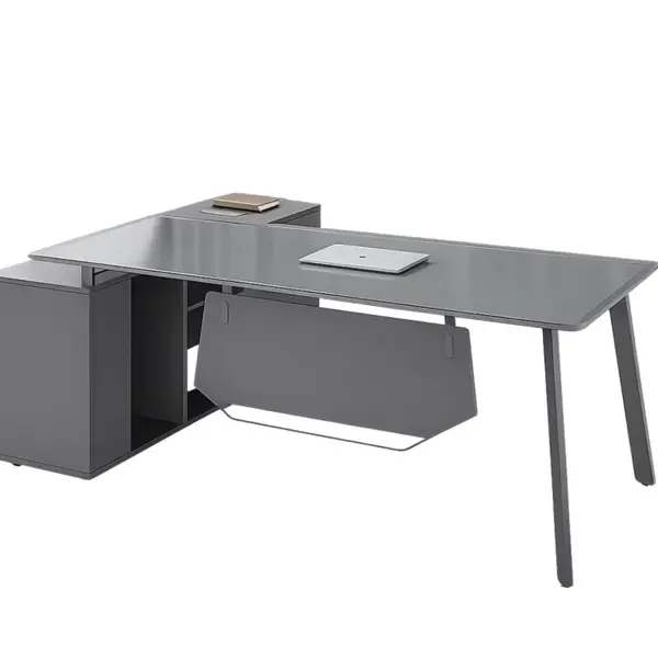 Birou Managerial Velora cu blat din sticla – dimensiuni 1600×800×750 mm